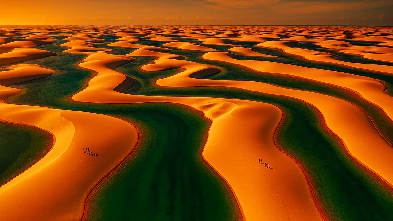 Lagoas cristalinas entre dunas nos Lençóis Maranhenses