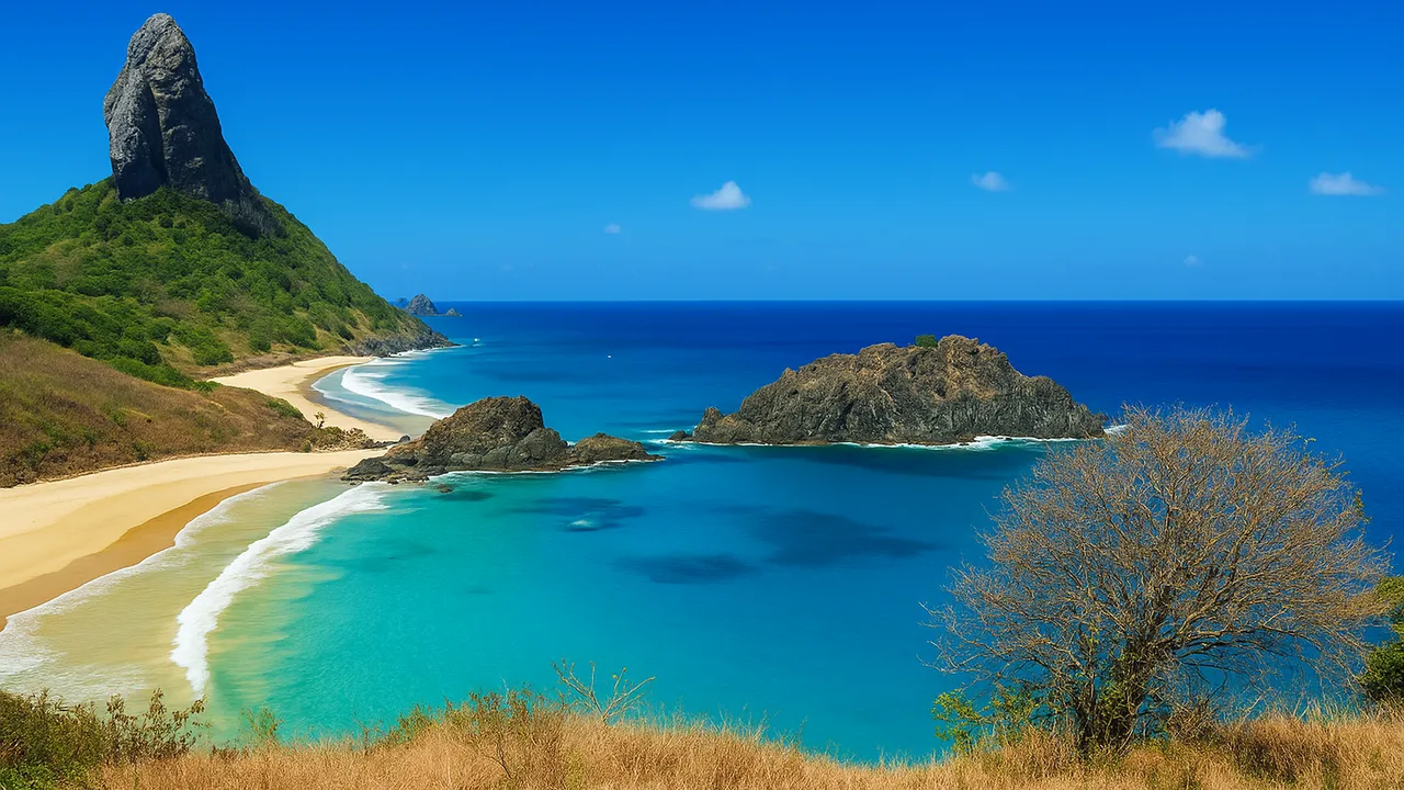 Mergulhador nadando entre tartarugas em Noronha