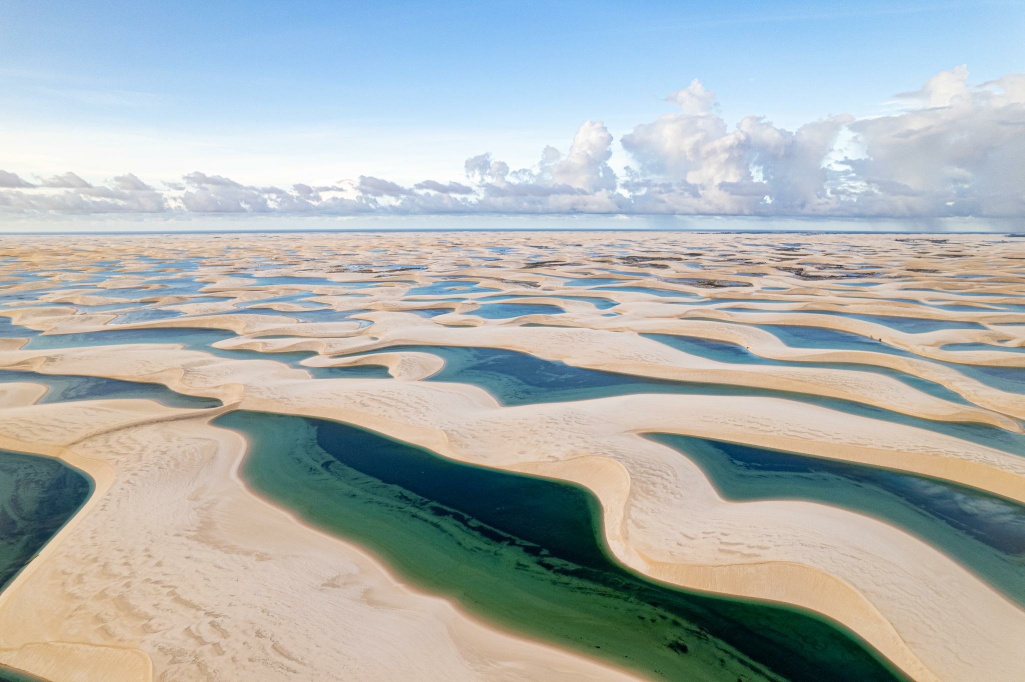 Vista aérea dos Lençóis Maranhenses